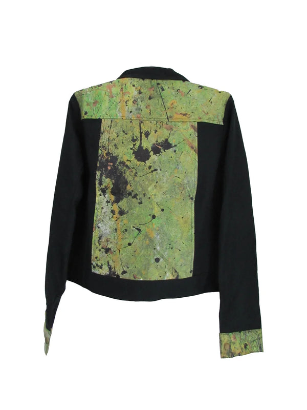 LLORENZ JACKET - GREEN FABRIC + LEATHER